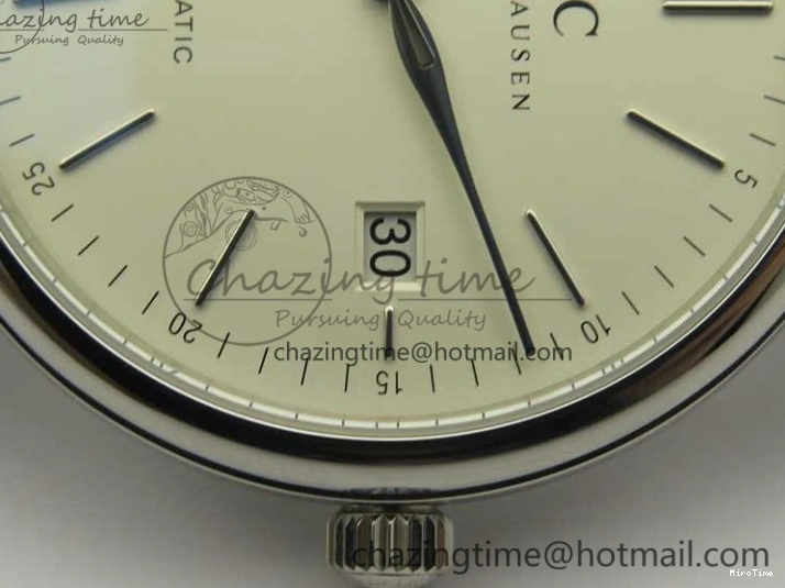 MIROTIME 0812 Portofino Automatic SS MKF 1:1 Best Edition White Dial On Black Leather Strap MIYOTA 9015 V Original 7204